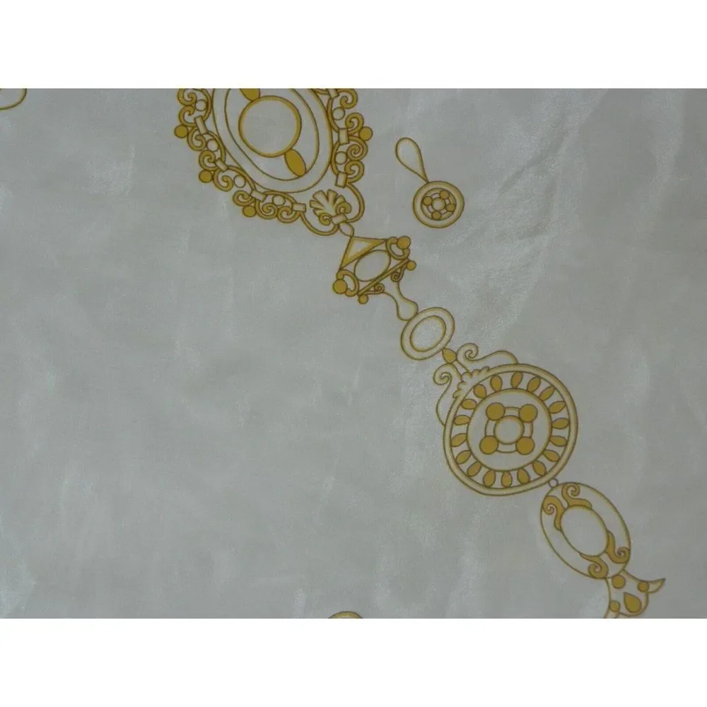 MONDI  Silk Scarf Yellow Navy Nautical Rope Tassel Anchor Sailing Boat 34